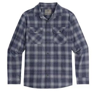Plaid Button-Up Shirt in Slate Blue and Gray